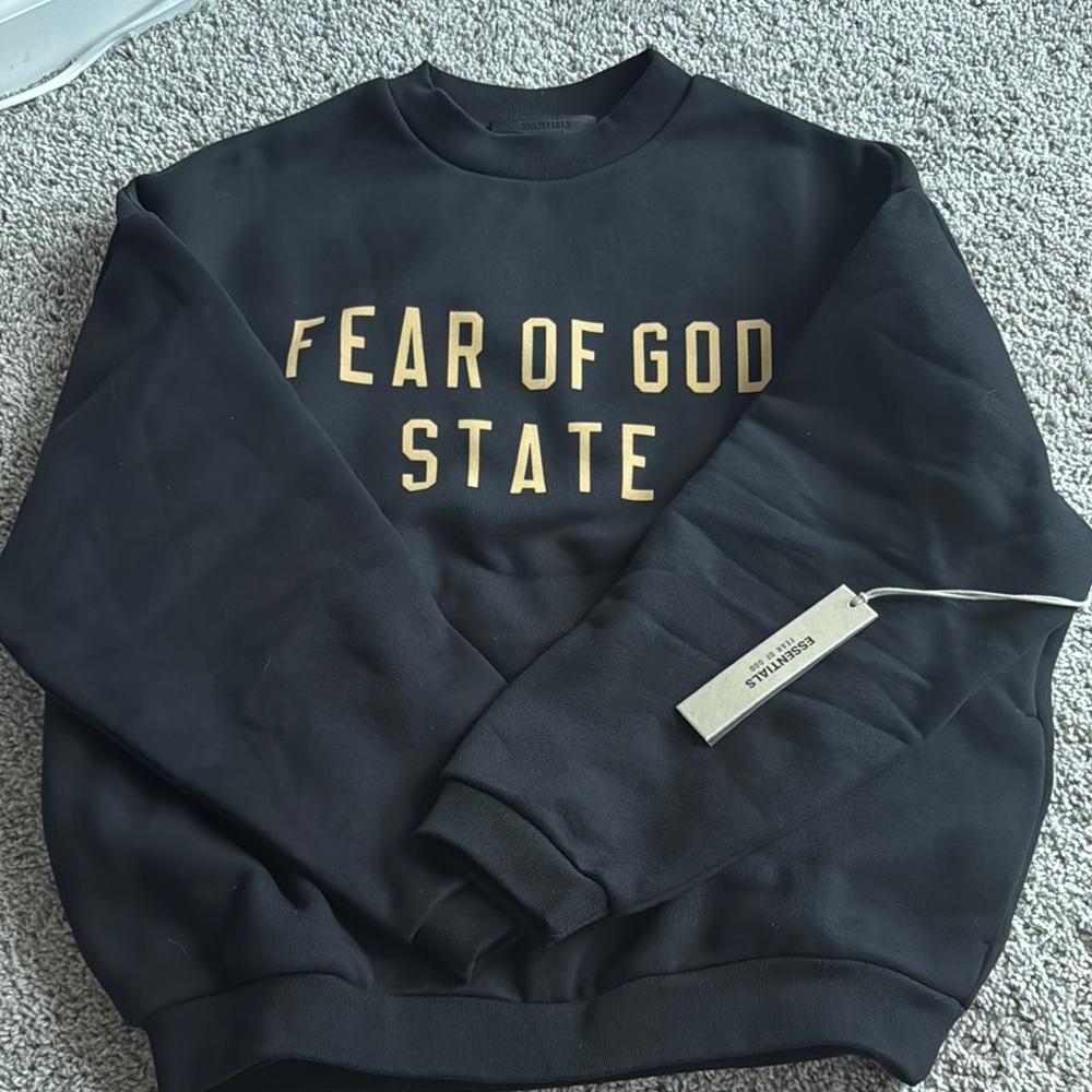 Fear of God Black Crewneck Sweater with Ribbed Neckline